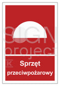 Sprzęt przeciwpożarowy, 25 x 37 cm, PS - płyta sztywna 1mm fotoluminescencyjna