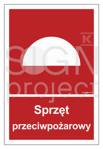 Sprzęt przeciwpożarowy, 35 x 51,8 cm, PS - płyta sztywna 1mm fotoluminescencyjna
