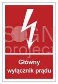 Główny wyłącznik prądu, 15 x 22,2 cm, FN - folia samoprzylepna