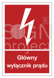 Główny wyłącznik prądu, 20 x 29,6 cm, KN - folia podłogowa