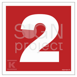 Liczba 2, 20 x 20 cm, FN - folia samoprzylepna