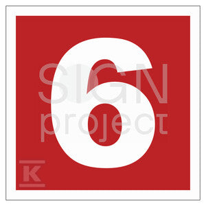 Liczba 6, 50 x 50 cm, KS - folia podłogowa fotoluminescencyjna