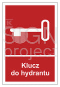 Klucz do hydrantu, 10 x 14,8 cm, FS - folia samoprzylepna fotoluminescencyjna