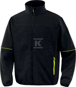 Bluza z siatki poliestrowej i tkaniny softshell, poliester (96%) i elastan (4%) czarny 3XL