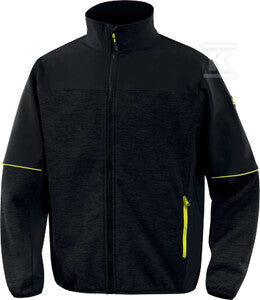 Bluza z siatki poliestrowej i tkaniny softshell, poliester (96%) i elastan (4%) czarny S
