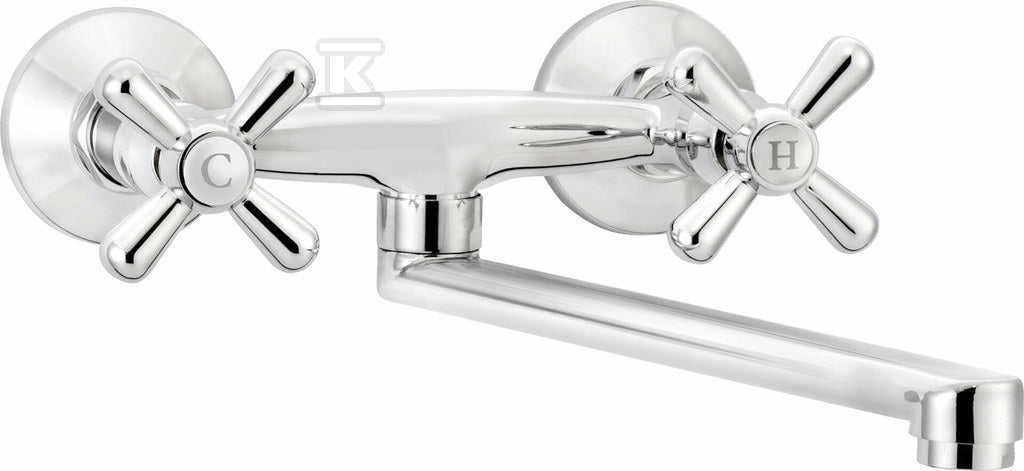 Bateria kuchenna ścienna Symetrio, chrom