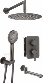 Komplet podtynkowy wannowy ARNIKA titanium z boxem mieszaczowym