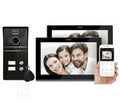 Wideodomofon "EURA" VDP-82C5- dwurodzinny, czarny, 2x dotykowy LCD 7", FHD, WiFi, obsługa 2 wejść, kamera 1080p., czytnik RFiD, natynk