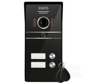Kaseta zewnętrzna wideodomofonu "EURA" VDA-62C5 - dwurodzinna, czarna, kamera 1080p., czytnik RFID, natynk