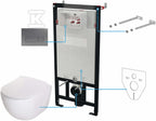 Zestaw WC podtynkowy 6 w 1 Peonia, biały, titanium