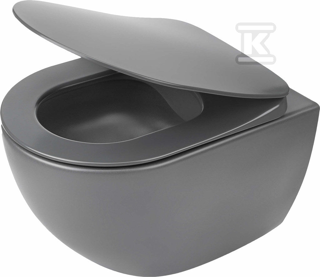 Miska WC wisząca Peonia bezkołnierzowa, antracyt, titanium
