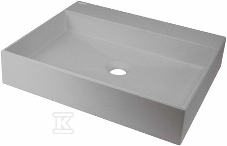 Umywalka granitowa stawiana na blat - 500x400 mm Correo, szary metalik