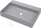 Umywalka granitowa nablatowa Correo - 60x40 cm, szary metalik