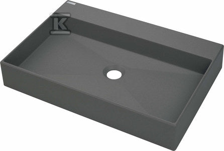 Umywalka granitowa nablatowa - 60x40 cm Correo, antracyt metalik
