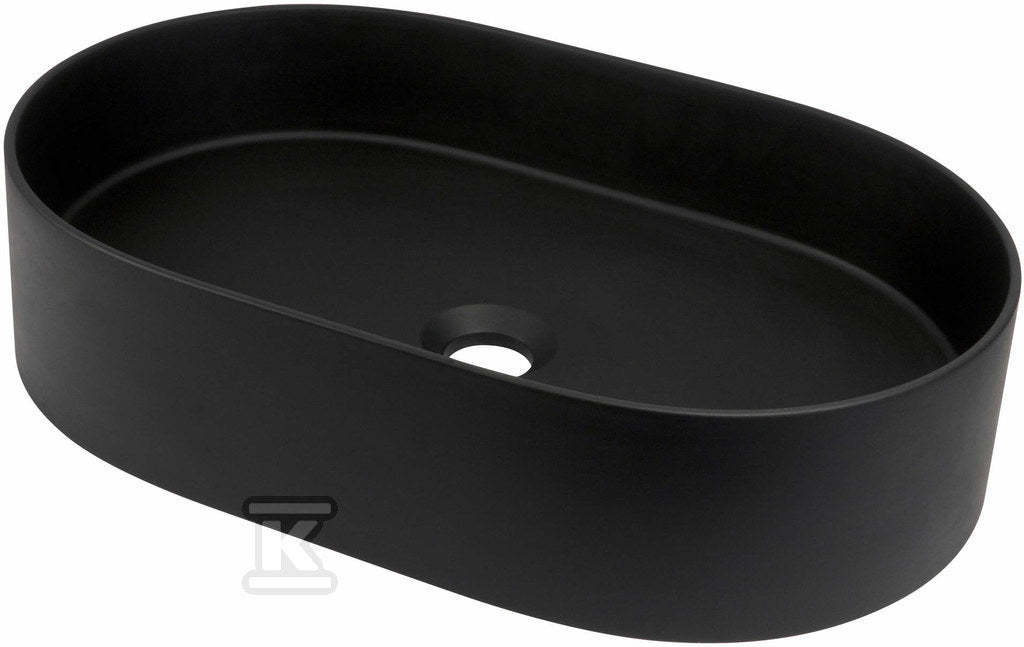 Umywalka granitowa owalna Silia, nero