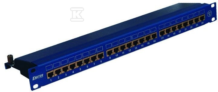 Panel 19", 24xRJ45 STP kategorii 6 (1U) z półką, niebieski