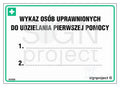 Wykaz osób uprawnionych do udzielania pierwszej pomocy, 14,8 x 10,5 cm, FN - folia samoprzylepna