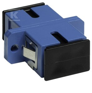 Adapter SC SM simplex niebieski (z flanszą)