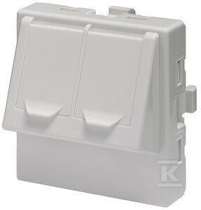 Adapter dwumodułowy podwójny kątowy 2xRJ45