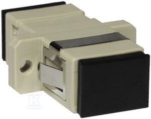 Adapter SC MM simplex beżowy (z flanszą)