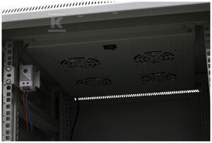 Szafa serwerowa ramowa stojąca EmiterNet Top, 42U, wym. 800X1000x1980 (szer. x gł. x wys. mm), drzwi przód/tył blacha perforowana, w komplecie panel 4 wentylatorowy z termostatem, 3 półki (blacha 2,0mm), stopki, przekładane drzwi prawe/lewe, zamykane na