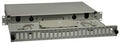 Przełącznica wysuwana 19" 1U 24xSC duplex (SC Duplex / LC Quad), szara, w komplecie kasety światłowodowe na 48 wł. i dławiki