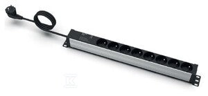 Listwa zasilająca EmiterNet 19" 8-gn.z bolcem,zabezpieczenie przeciwprzepięciowe, kabel 3mb wtyk uni-schuko
