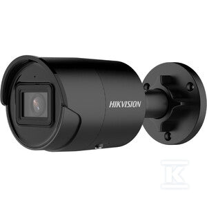 Kamera IP 8 Mpx AcuSense + DarkFighter, obiektyw: 2.8mm, tuba, czarna obudowa, IR 40m, mikrofon