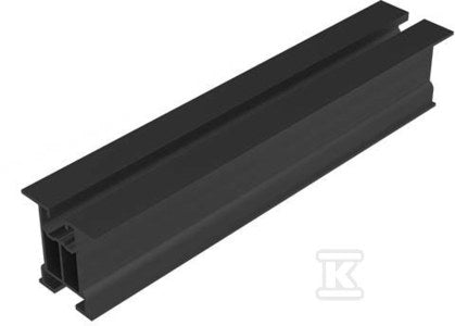 Profil aluminiowy bez ścianek bocznych z kanałem na śrubę teową i wpust, dł. 3540mm, czarny
