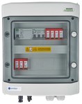 Rozdzielnica przyłączeniowa DCAC hermetyczna IP65 EMITER z ogranicznikiem przepięć DC Dehn 1000V typu 2, 2 x łańcuch PV, 2 x MPPT // ogr. AC Dehn typ 2, 16A 3-F, RCD typ A 40A/300mA