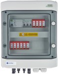 Rozdzielnica przyłączeniowa DCAC hermetyczna IP65 EMITER z ogranicznikiem przepięć DC Dehn 1000V typu 2, 2 x łańcuch PV, 2 x MPPT // ogr. AC Dehn typ 2, 16A 3-F, RCD typ A 40A/300mA