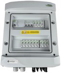 Rozdzielnica DCAC hermetyczna IP65 EMITER z ogranicznikiem przepięć DC Noark 1000V typu 2, 2 x MPPT / ogr. AC Noark typ 2, 10A 3-F