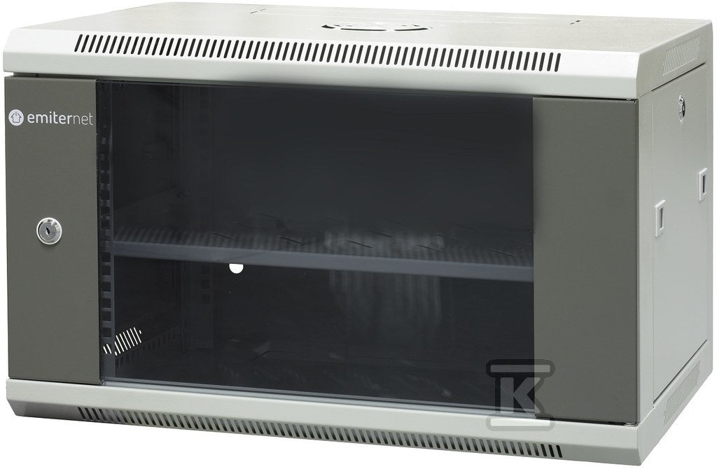 Szafa wisząca 19" niedzielona 6U 600X450x370,kolor szafy- RAL 7044 ,kolor drzwi- RAL 7010