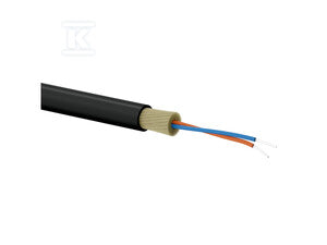 Kabel światłowodowy FTTH okrągły SM 2J 9/125 LSOH czarny - ALANTEC