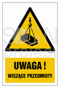 Uwaga - wiszące przedmioty, 30 x 45 cm, FN - folia samoprzylepna