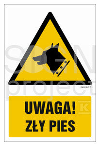 Uwaga - zły pies!, 30 x 45 cm, KS - folia podłogowa fotoluminescencyjna