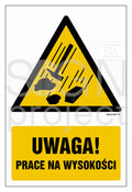 Uwaga - prace na wysokości, 15 x 22,5 cm, FS - folia samoprzylepna fotoluminescencyjna