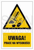 Uwaga - prace na wysokości, 35 x 52,5 cm, FN - folia samoprzylepna