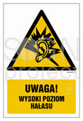 Uwaga - wysoki poziom hałasu - arkusz 9 naklejek, 5 x 7,5 cm, FN - folia samoprzylepna