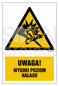 Uwaga - wysoki poziom hałasu - arkusz 9 naklejek, 5 x 7,5 cm, FS - folia samoprzylepna fotoluminescencyjna, FN - folia samoprzylepna