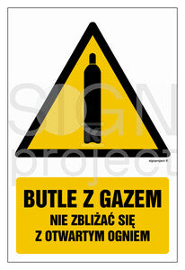 Butle z gazem - nie zbliżać się z otwartym ogniem, 15 x 22,5 cm, TS - płyta TD fotoluminescencyjna