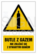 Butle z gazem - nie zbliżać się z otwartym ogniem, 20 x 30 cm, KS - folia podłogowa fotoluminescencyjna