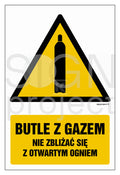 Butle z gazem - nie zbliżać się z otwartym ogniem, 20 x 30 cm, PS - płyta sztywna 1mm fotoluminescencyjna
