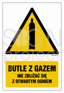 Butle z gazem - nie zbliżać się z otwartym ogniem, 25 x 37,5 cm, FS - folia samoprzylepna fotoluminescencyjna