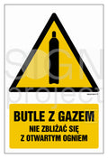 Butle z gazem - nie zbliżać się z otwartym ogniem, 25 x 37,5 cm, KN - folia podłogowa