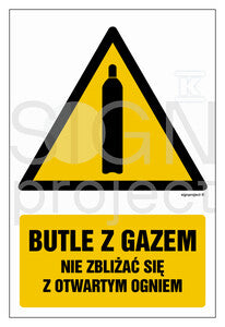 Butle z gazem - nie zbliżać się z otwartym ogniem, 25 x 37,5 cm, TS - płyta TD fotoluminescencyjna