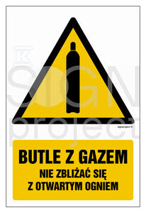 Butle z gazem - nie zbliżać się z otwartym ogniem, 50 x 75 cm, KN - folia podłogowa