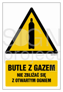 Butle z gazem - nie zbliżać się z otwartym ogniem, 50 x 75 cm, TS - płyta TD fotoluminescencyjna