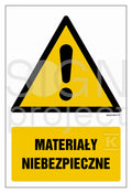 Materiały niebezpieczne, 15 x 22,5 cm, PN - płyta sztywna 1mm