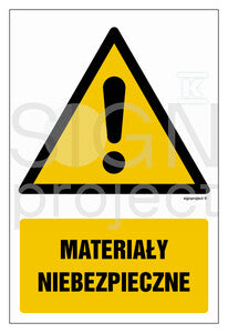 Materiały niebezpieczne, 15 x 22,5 cm, PS - płyta sztywna 1mm fotoluminescencyjna